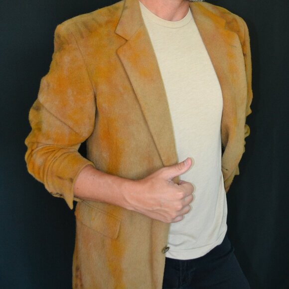 Vintage Camel Wool Jacket Coat Blazer Brown large XL tan camo black gray tie dye - Picture 15 of 16